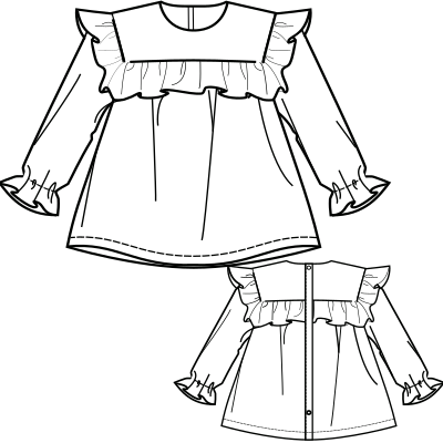 Moldes de confeccion para NENAS Camisas Blusa 8080